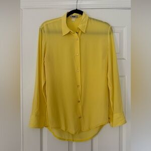 Acne Studios Yellow Silk Button Down Blouse Size 36 Minimalist Designer